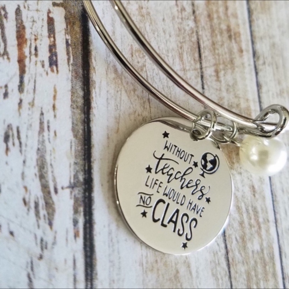 TEACHERS  stamped  bracelet